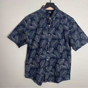 Vilebrequin Floral Print Short Sleeve Button Down Shirt Mens Large Blue